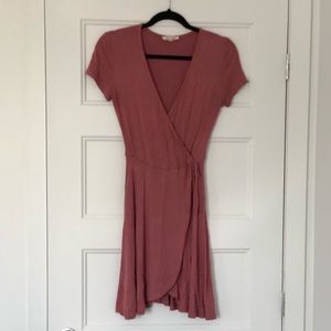 Faux wrap dusty rose soft dress